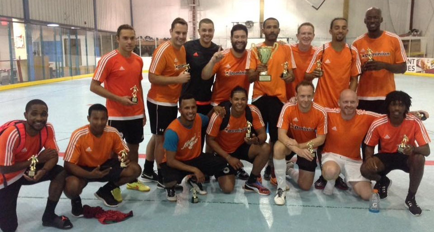 A football side on the rink