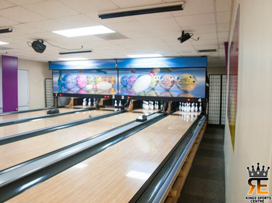 The four lanes at King Pin Bowling