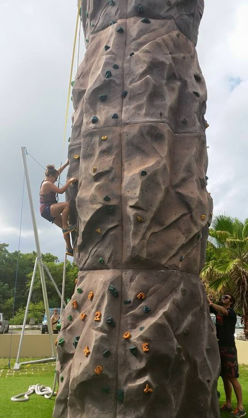 Climbers on King’s outdoor climbing tower