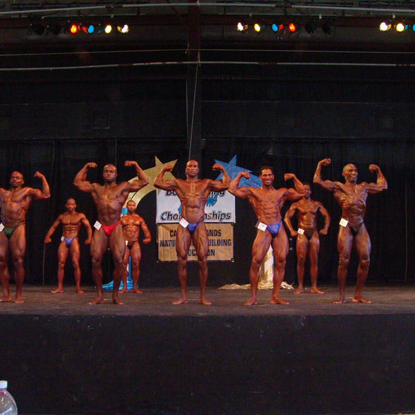 A line-up on stage under the lights